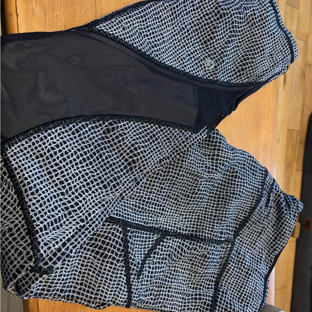 Lululemon Black and White Mesh Leggings